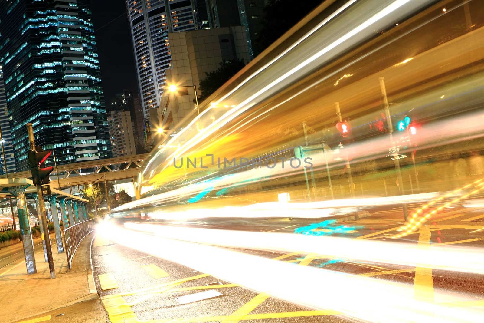 traffic in city at night