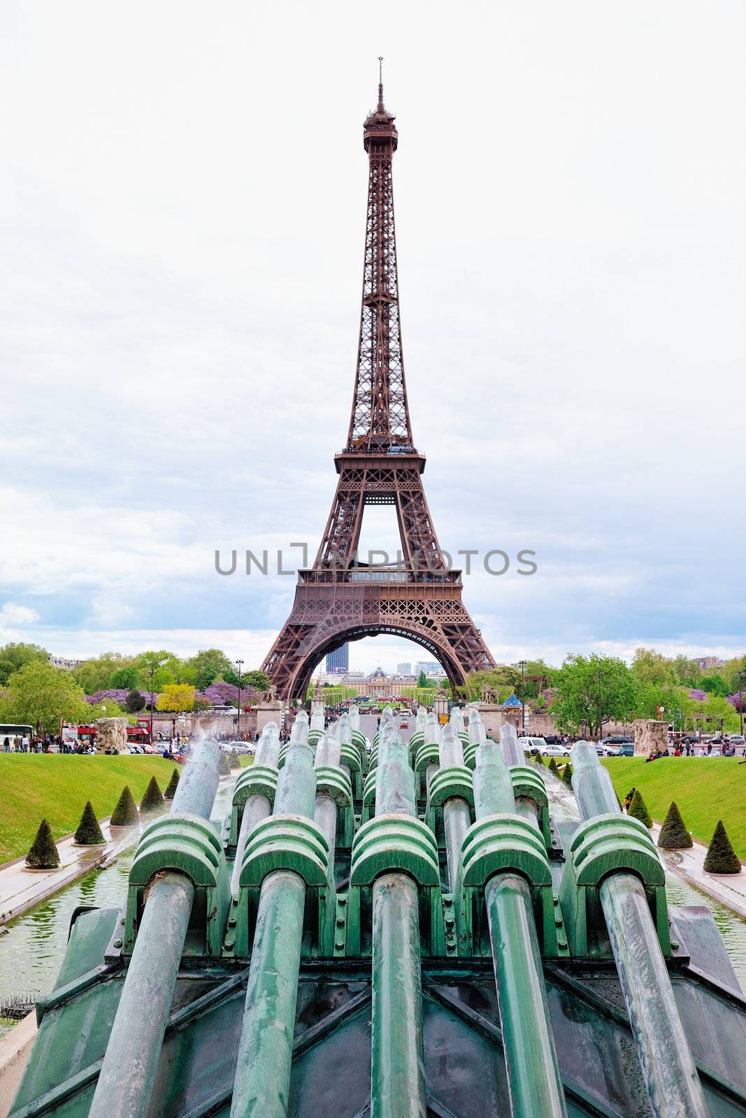 Eiffel tower on Champ de Mars in Paris