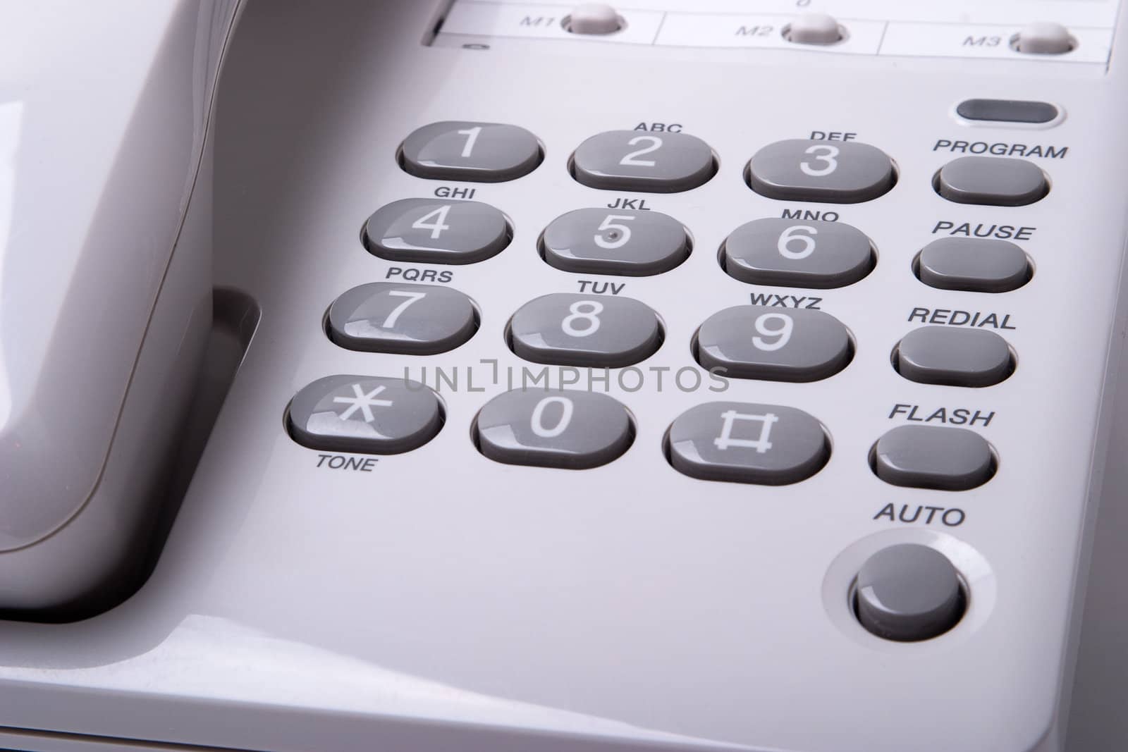 Office white phone close-up.