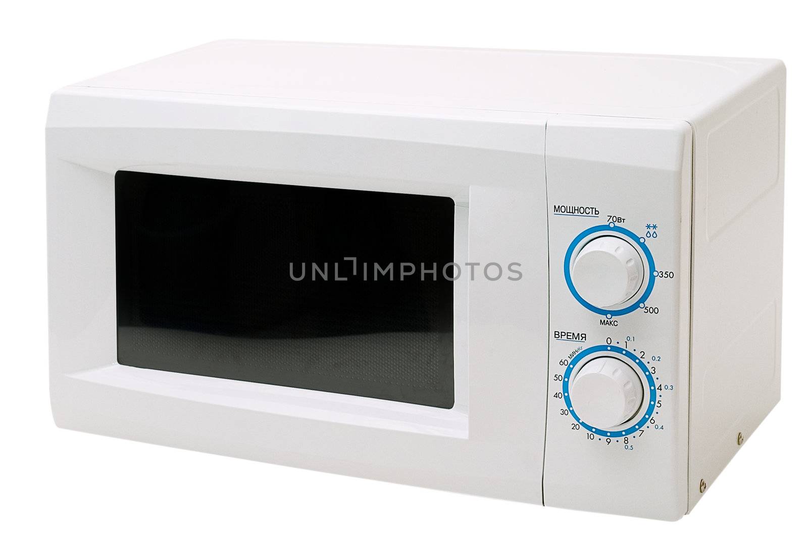 Microwave oven is isolated on a white background.