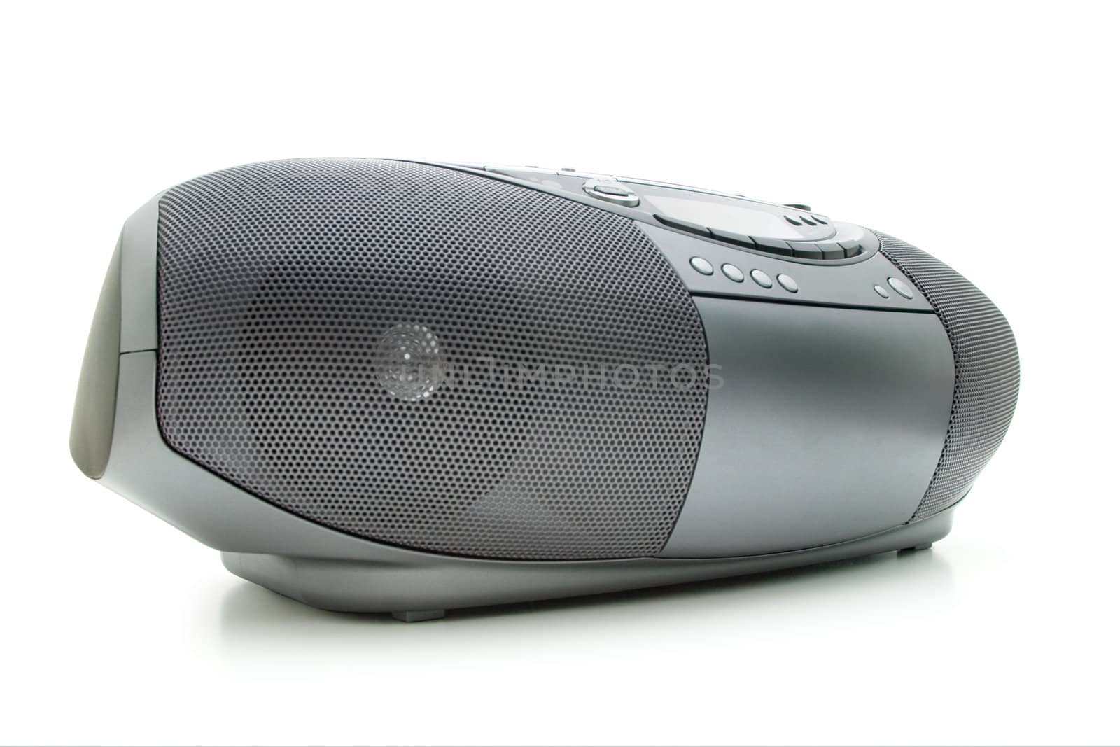 Portable CD MP3 player isolated on white backrgound