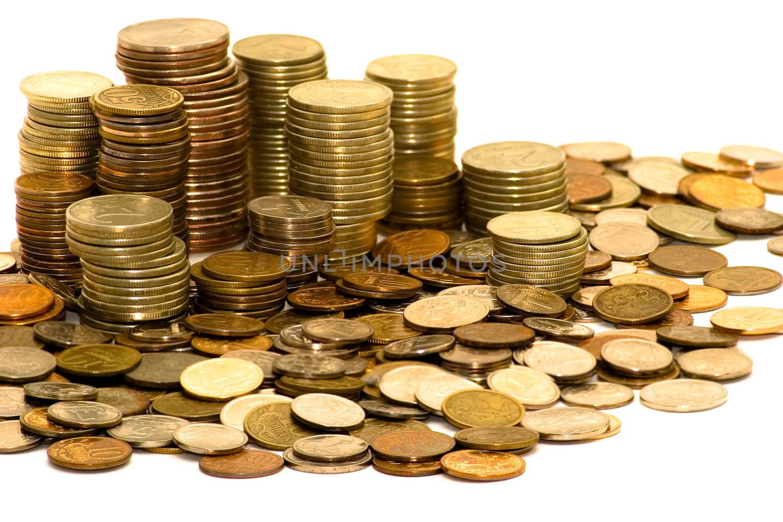 Coins isolated on a white background
