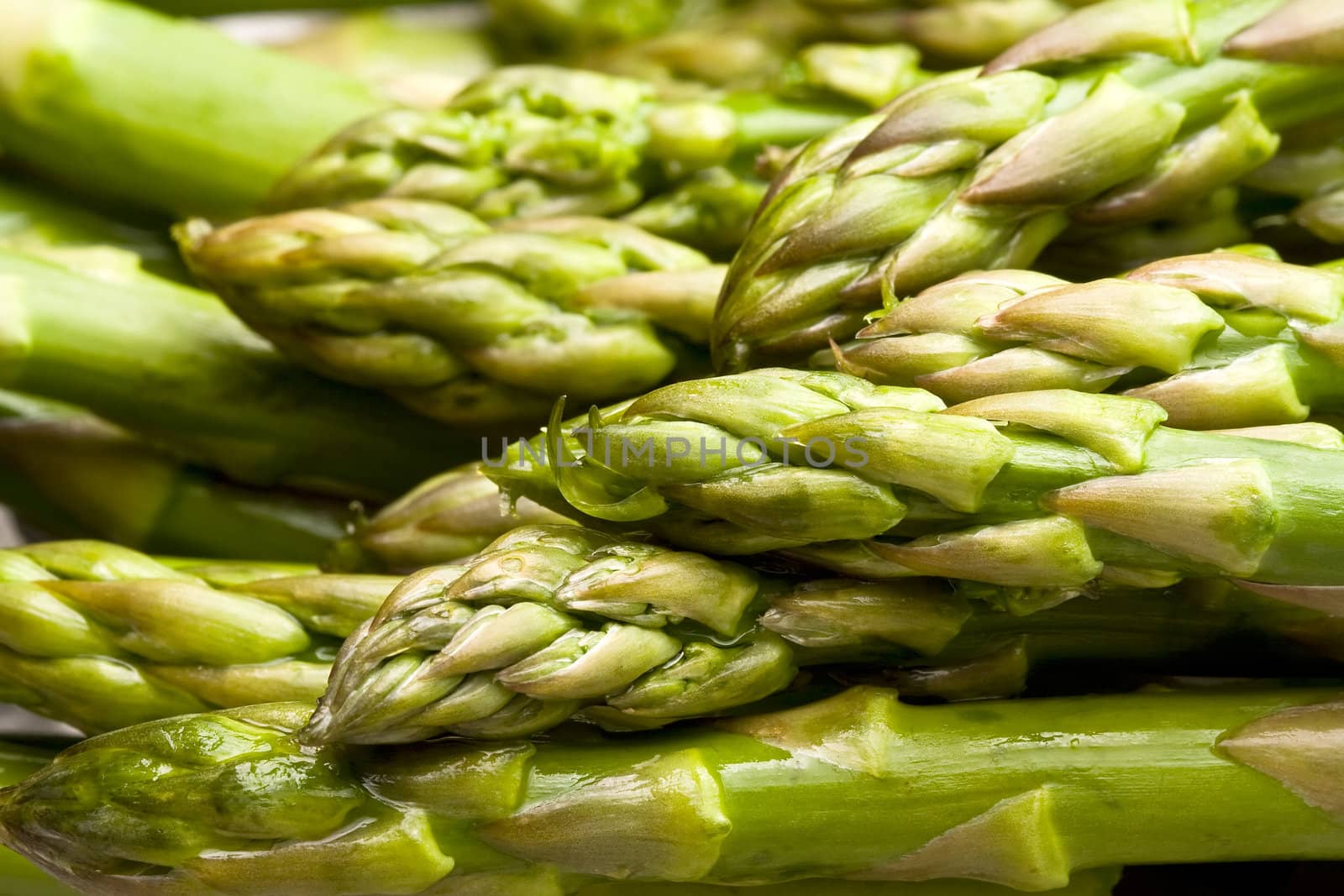 fresh asparagus  on a cutting board healthy