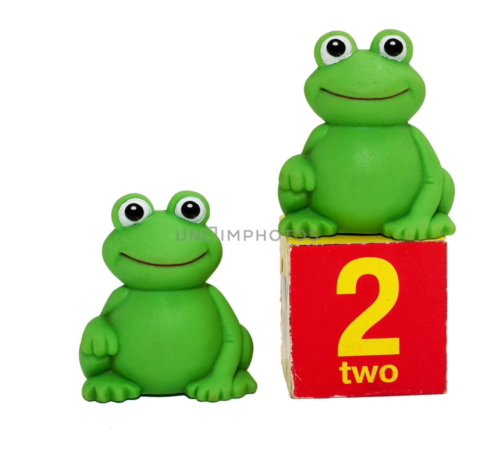 Toys: two frogs isolated