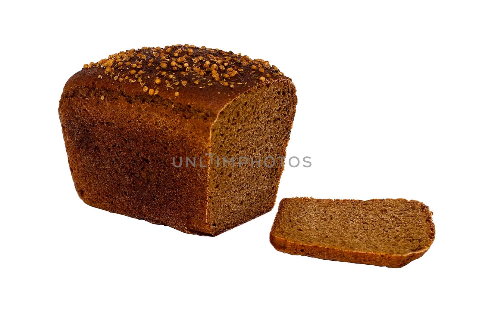 Rye bread of a rough grinding. It is isolated without shades on a white background