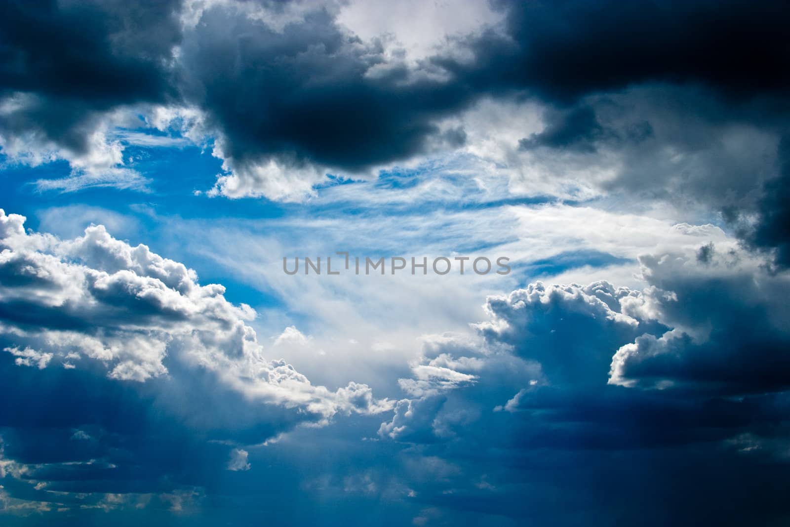 Scenic cumulus clouds before a storm