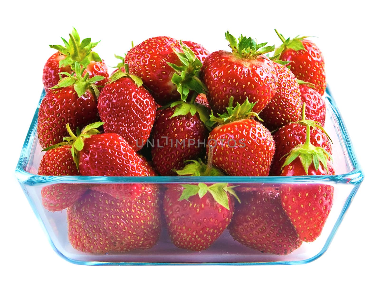 Strawberries in a glass plate