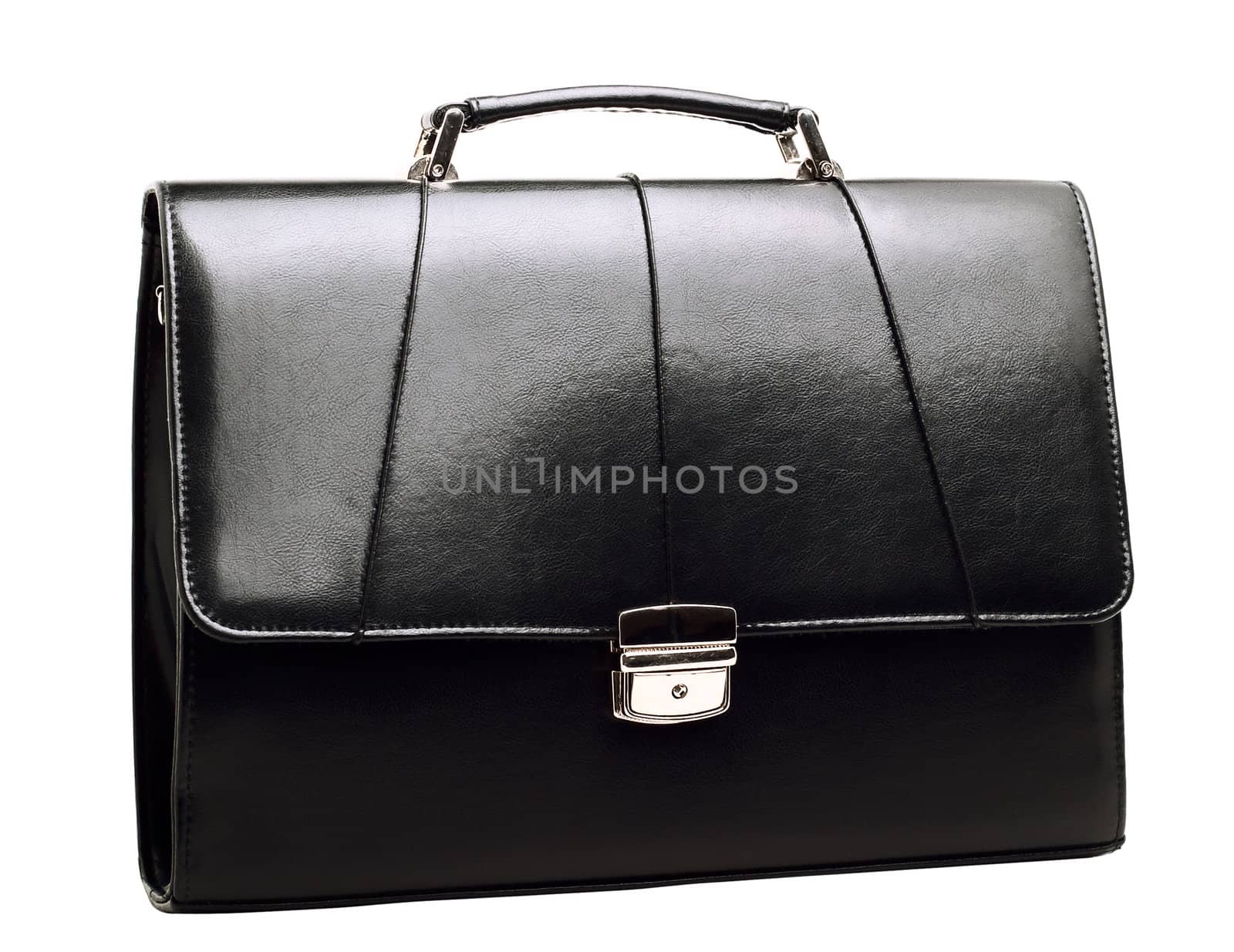 Business suitcase is isolated on a white background