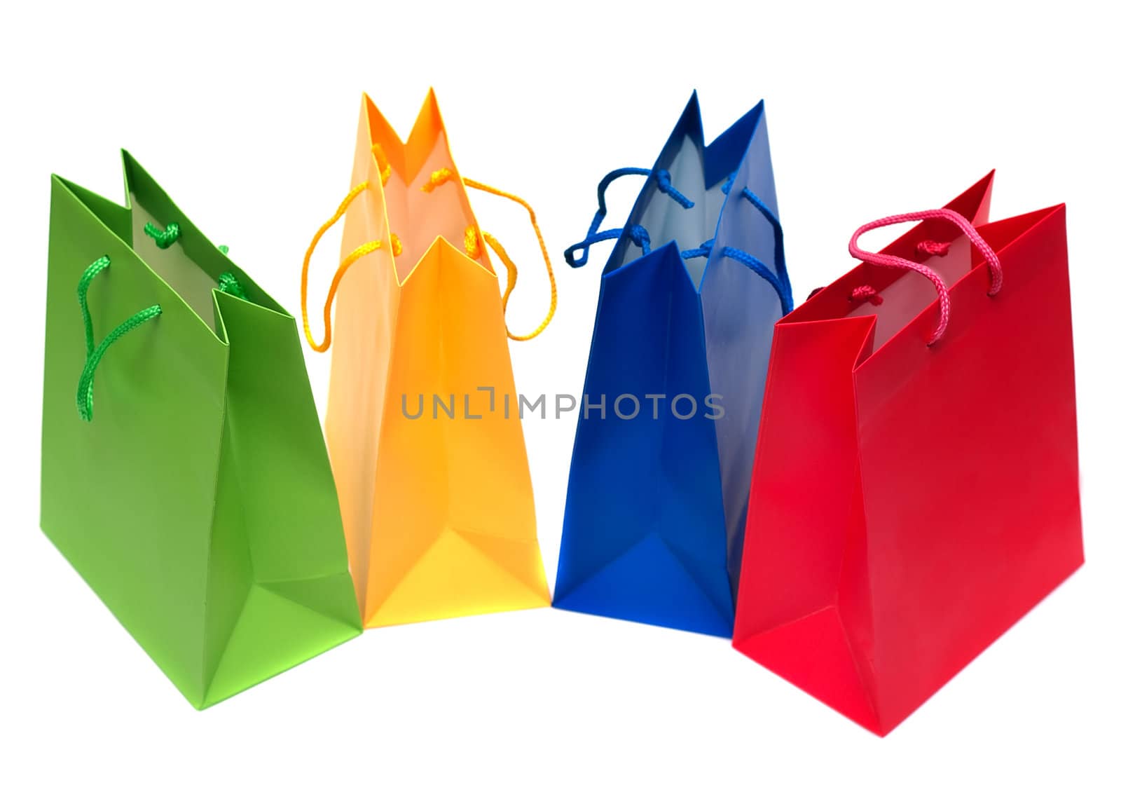 Packages for shopping isolated on white background