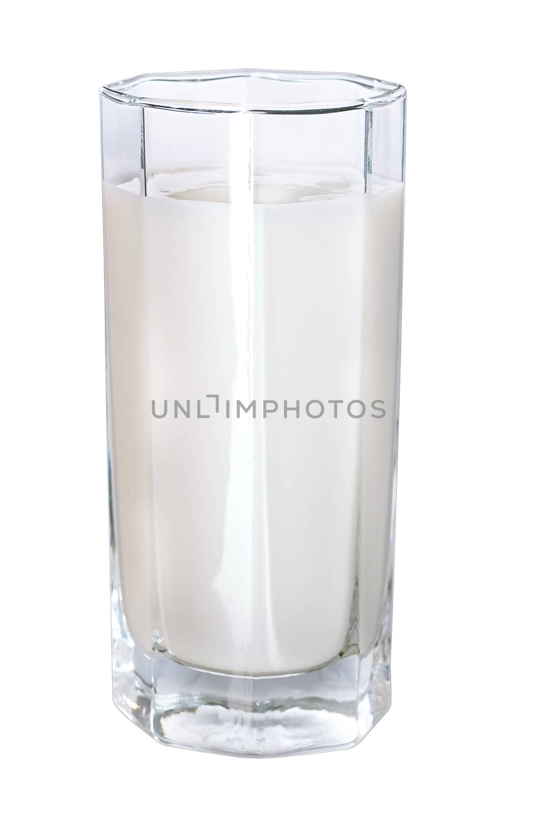 Glass of milk isolated on white background