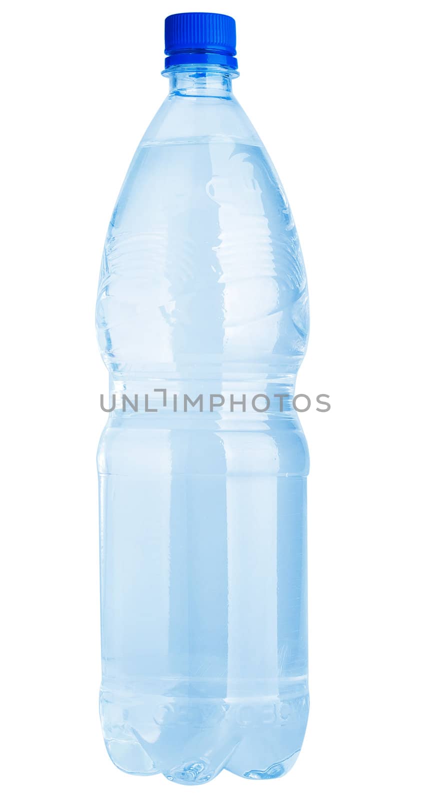 Plastic water bottle isolated on a white background