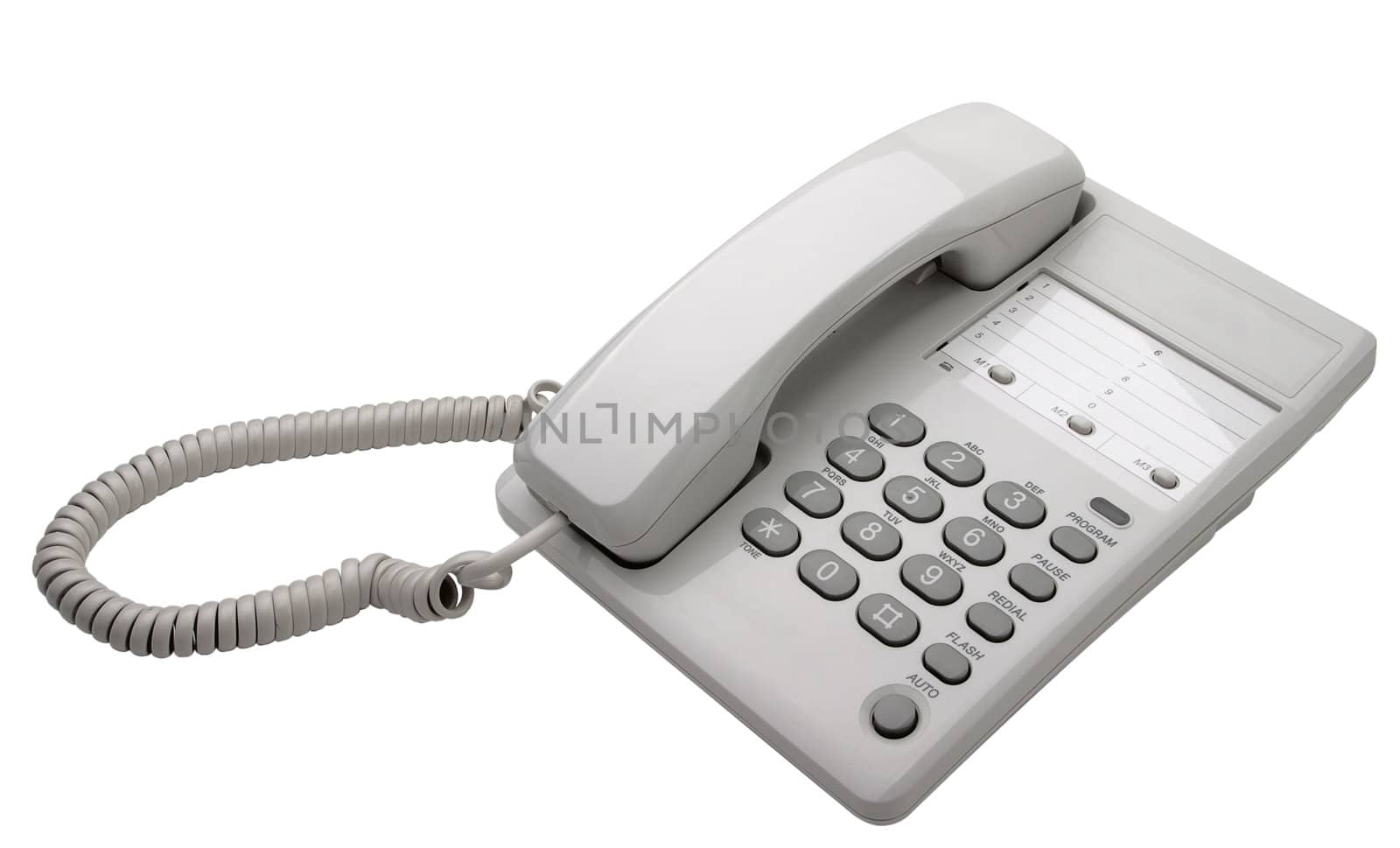 White office phone isolated on white background