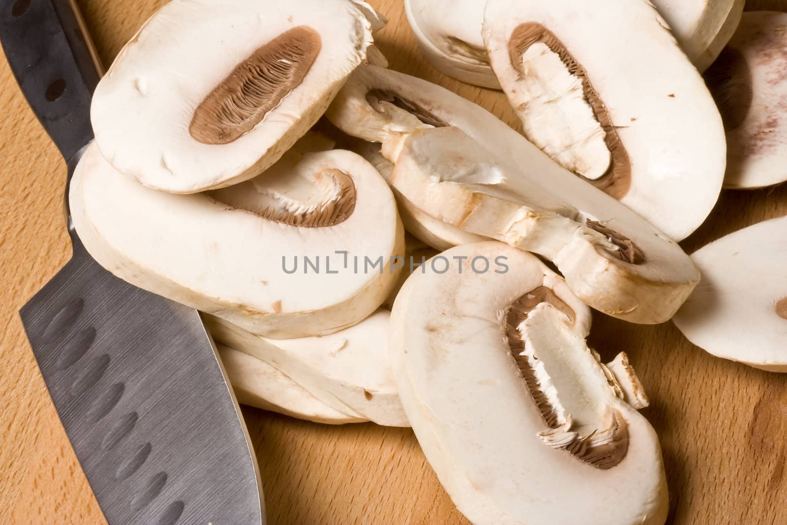 fresh mushrooms on a cutting board healthy