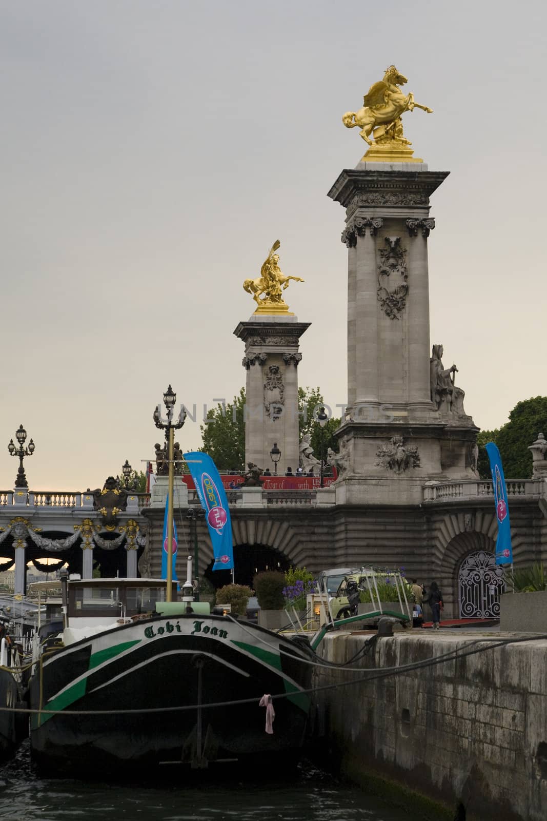 Paris and the river Seine at sunset