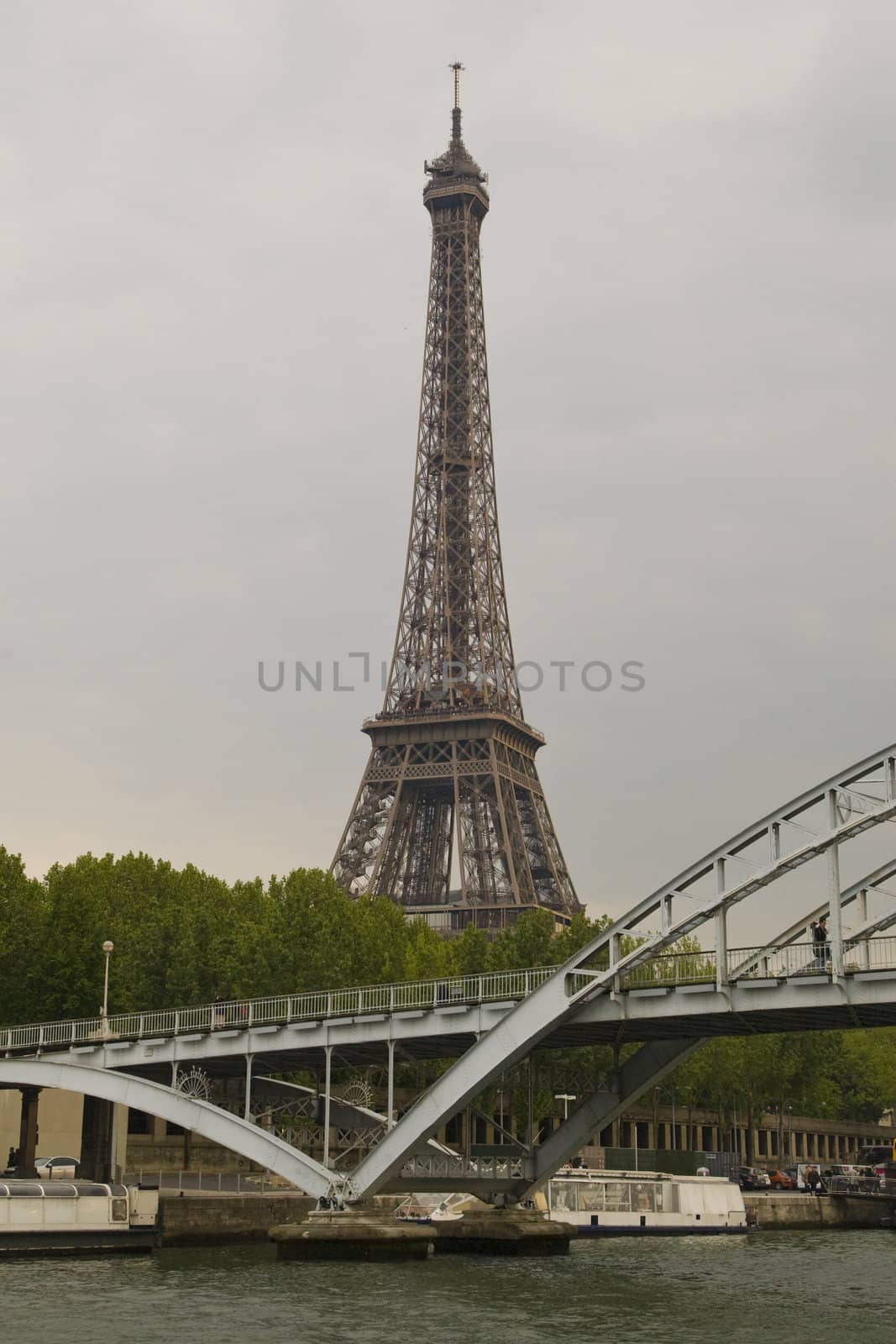 Paris and the river Seine at sunset