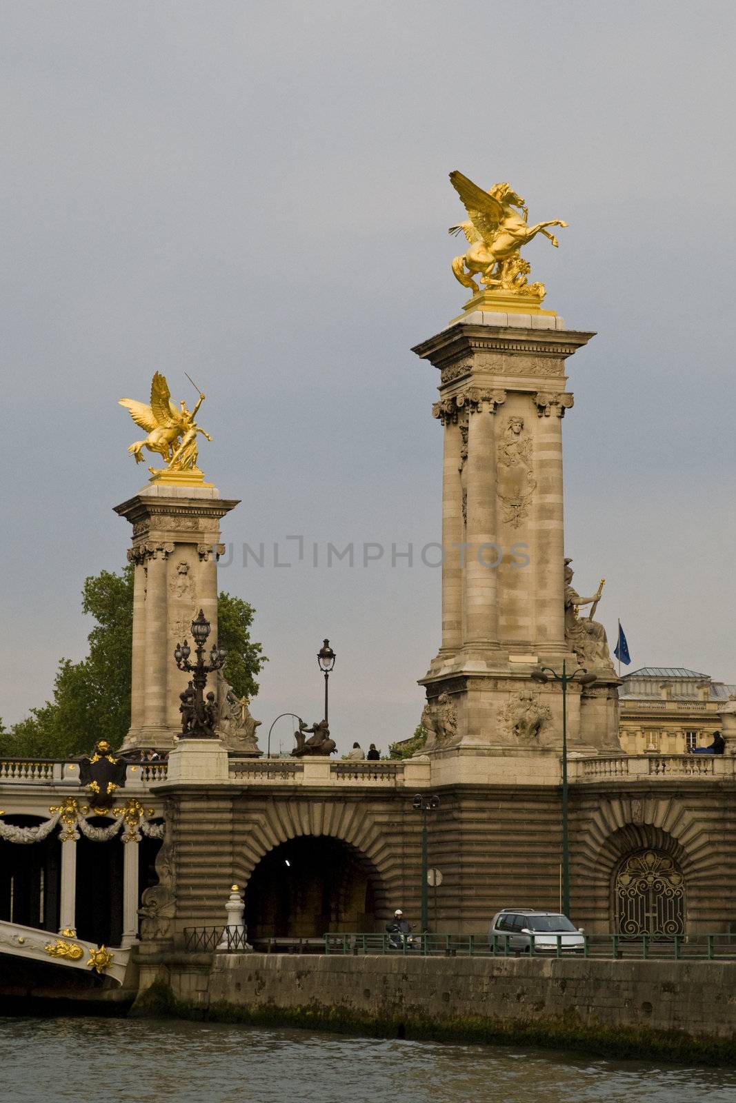 Paris and the river Seine at sunset