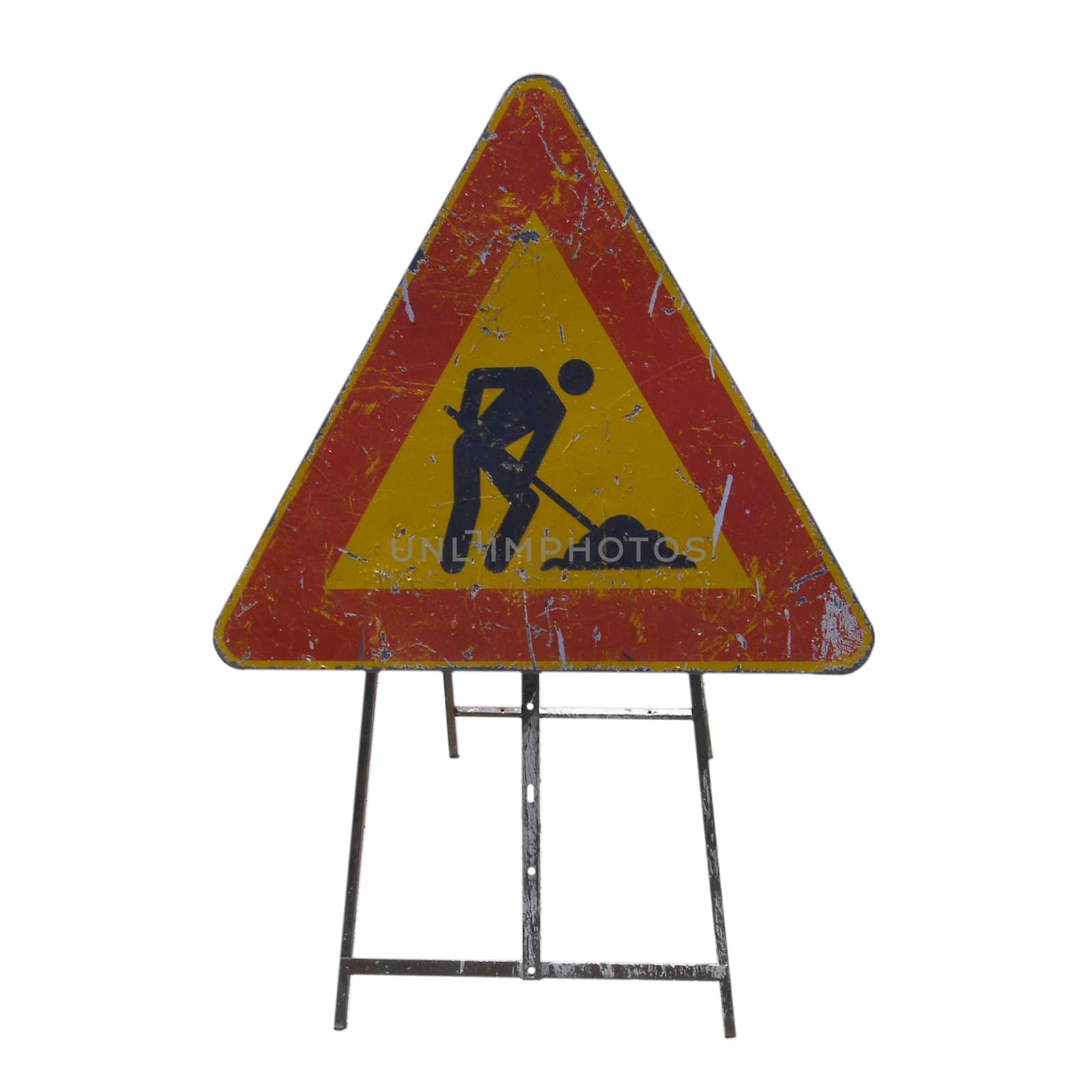 Road work sign isolated