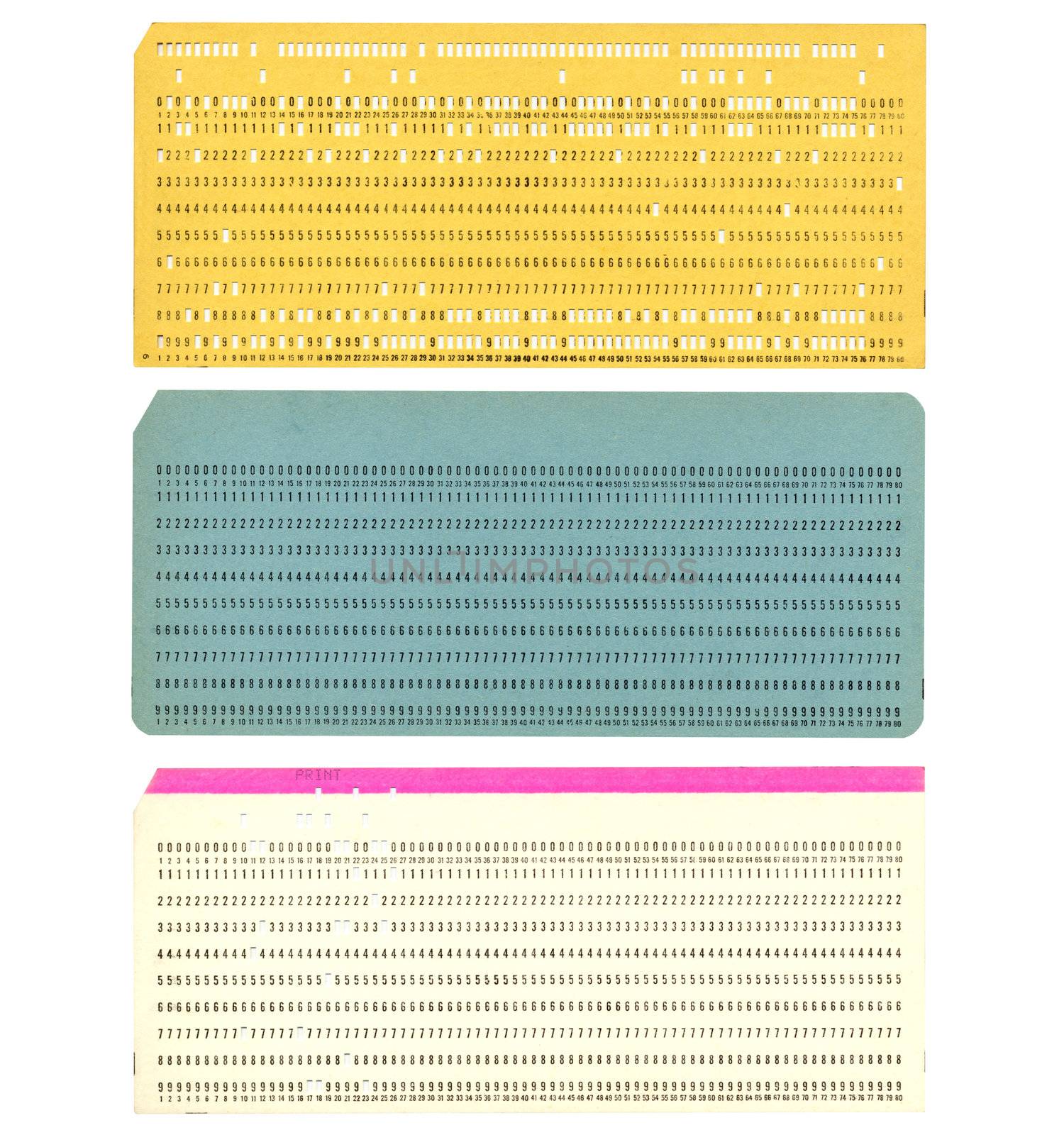 Vintage punched card for computer data storage