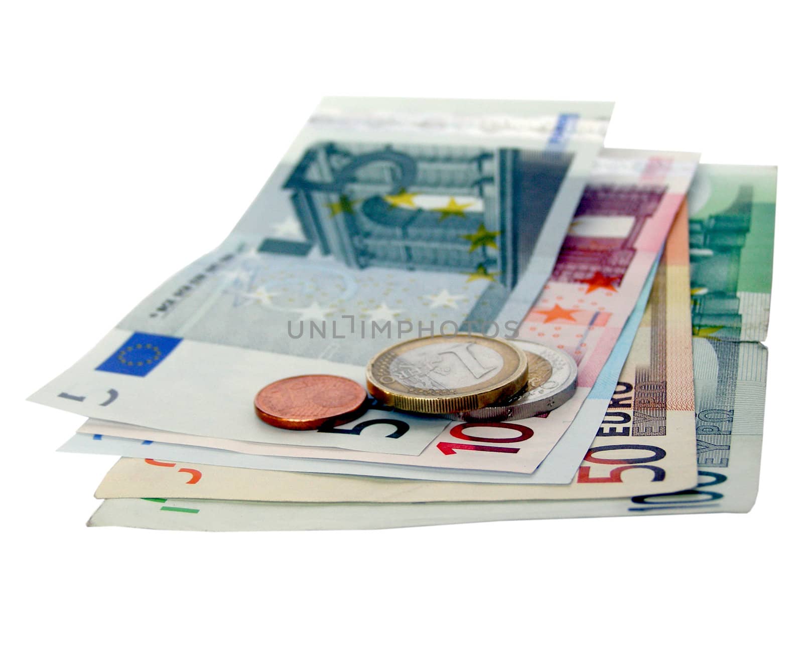Euro banknotes and coins