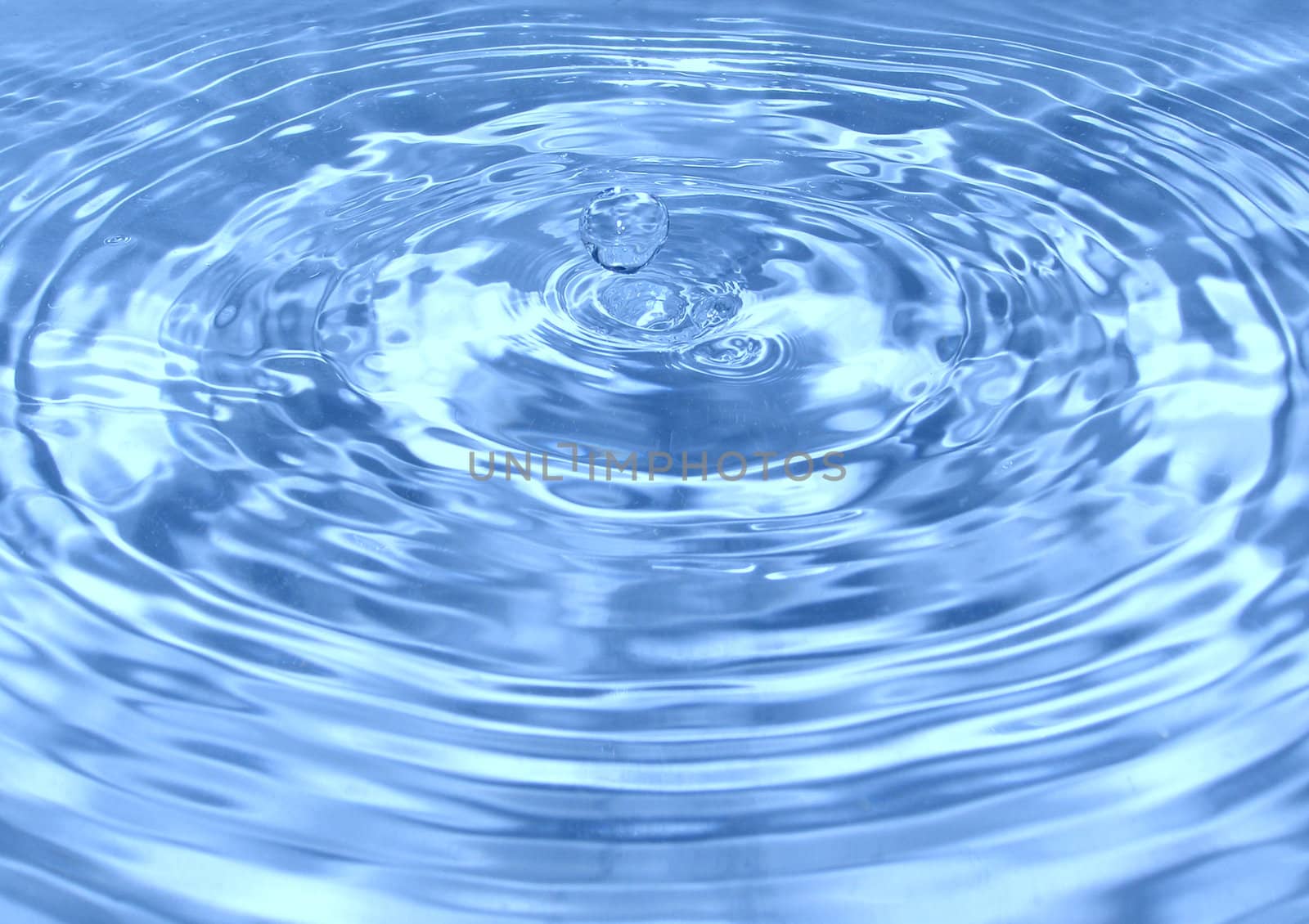 Water drop on blue background