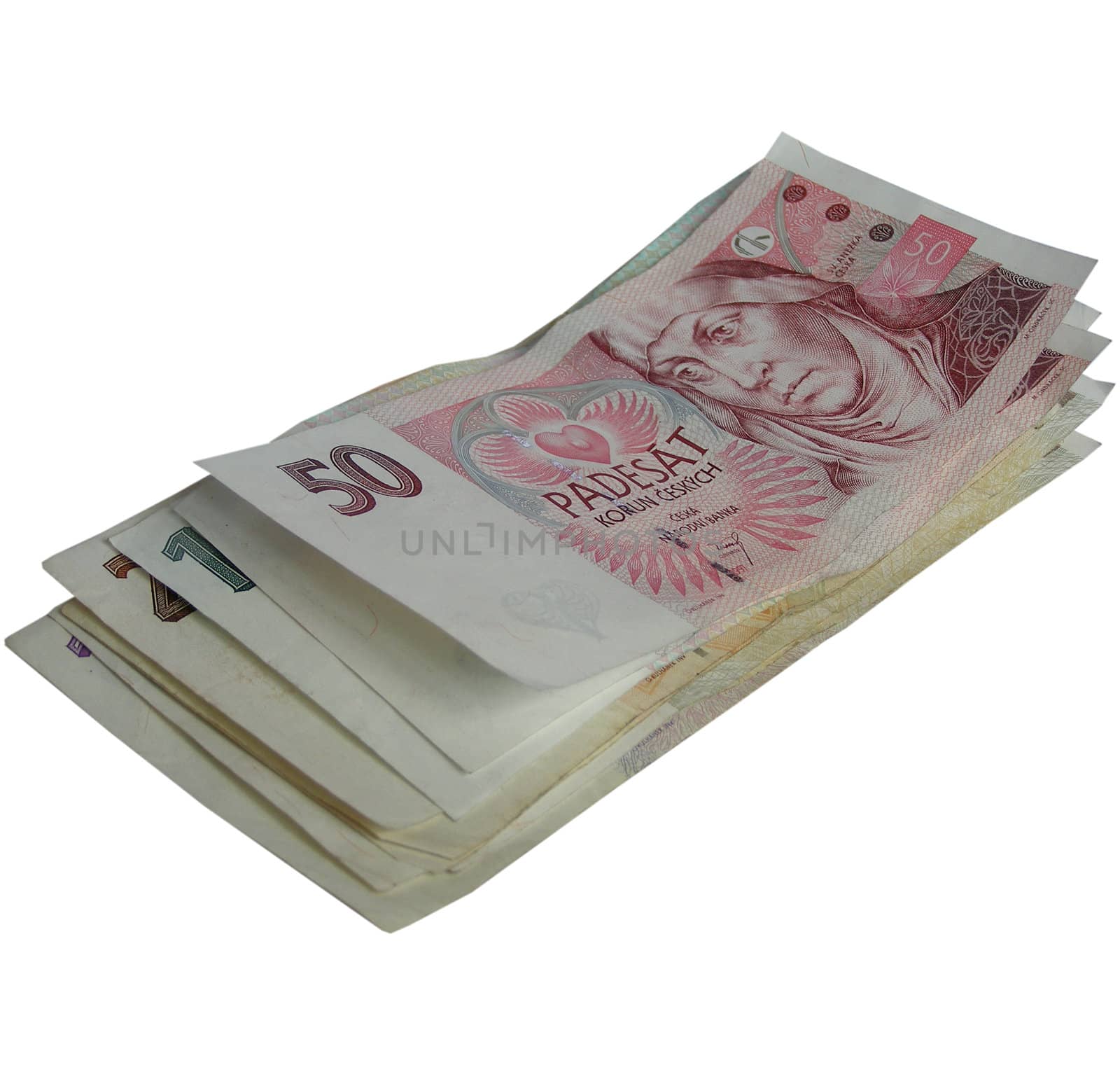 Czech Korun money banknotes