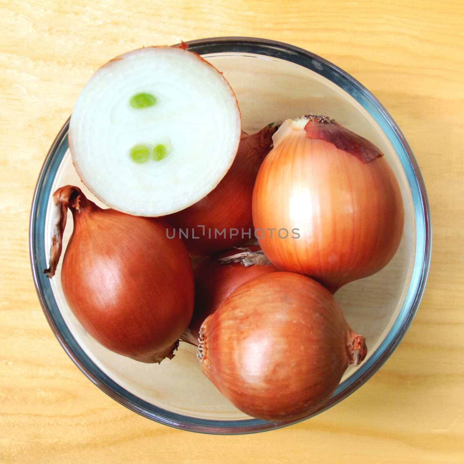 fresh onion at the table