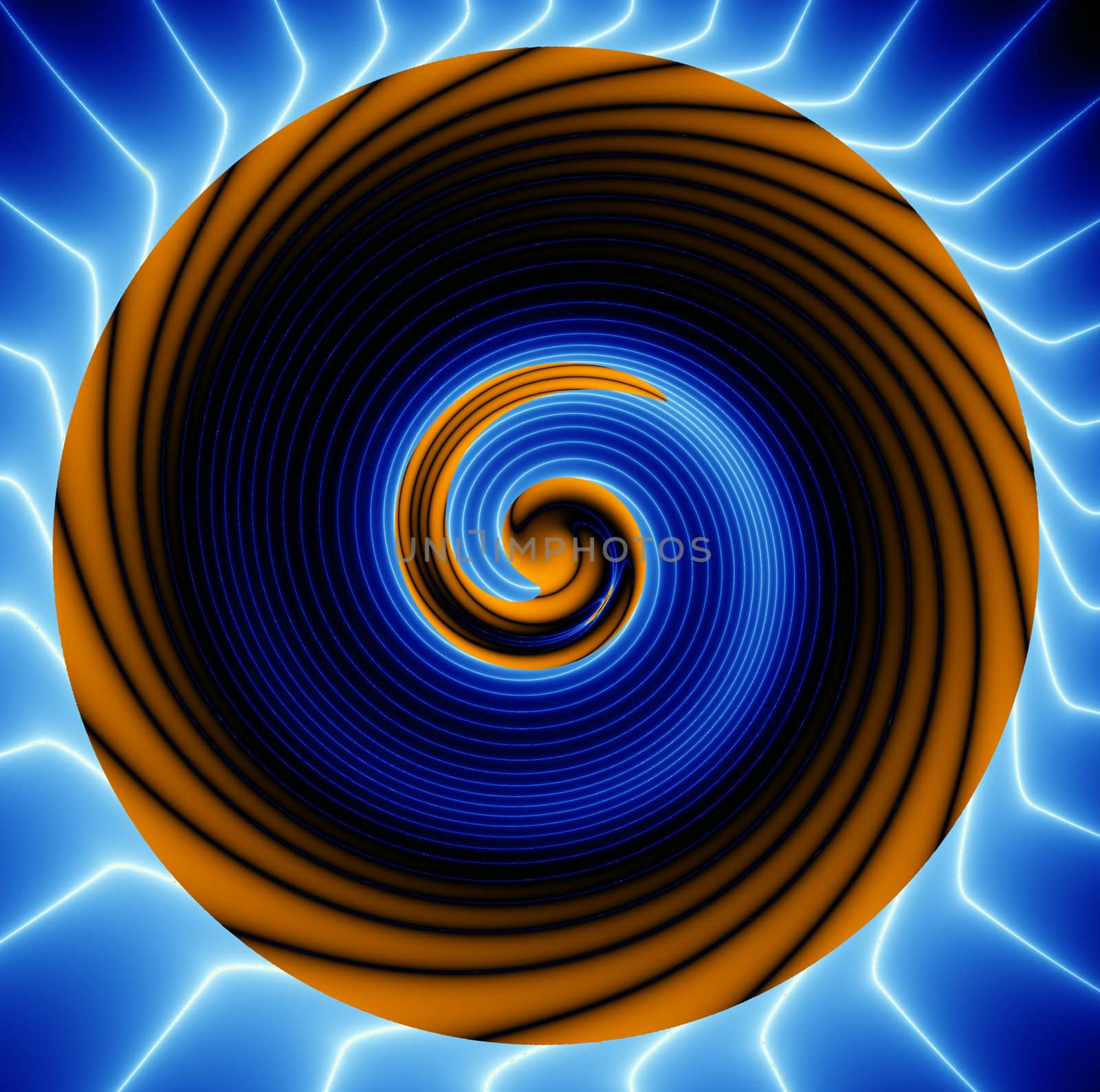 orange blue abstract twisting background shading between layers