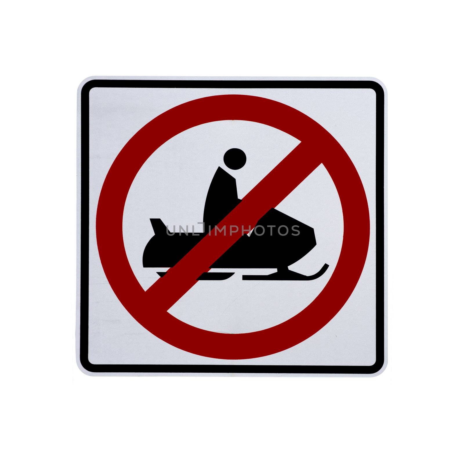 no snowmobiles sign on a white background