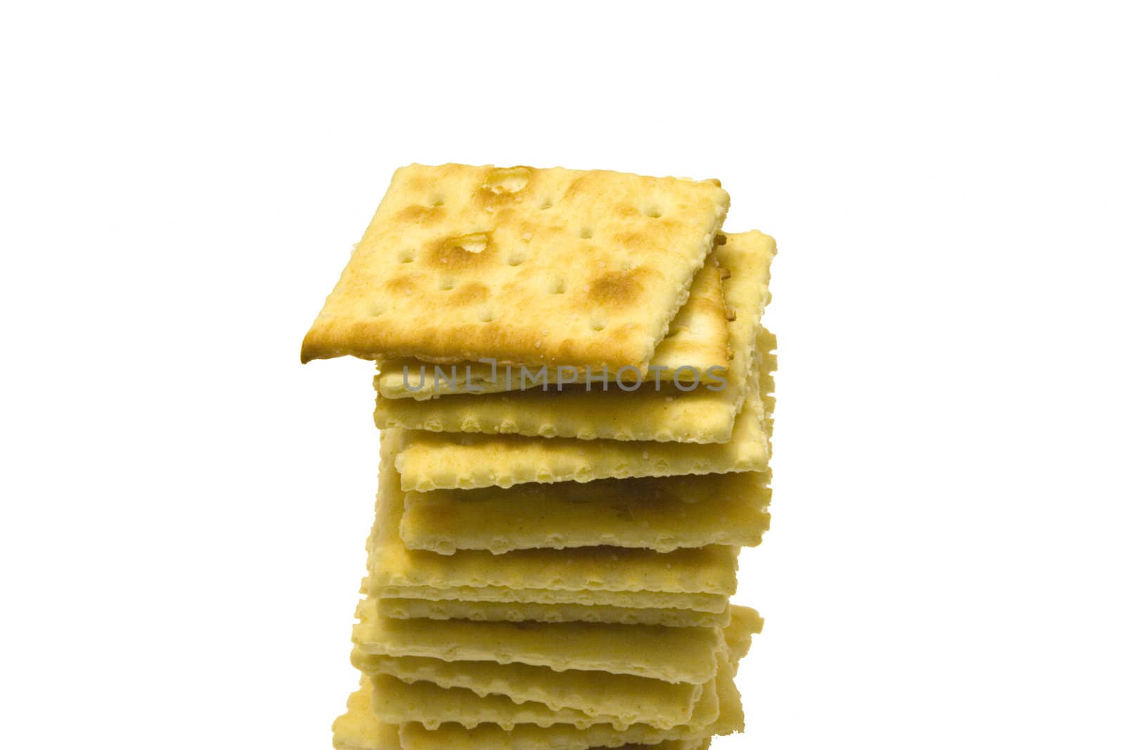 saltine crackers isolated on a white background