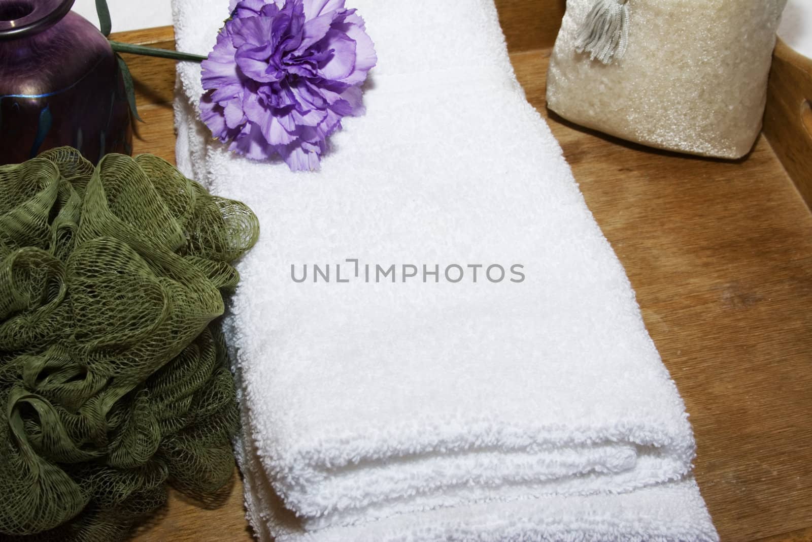 Spa supplies white towel time to relax!!!