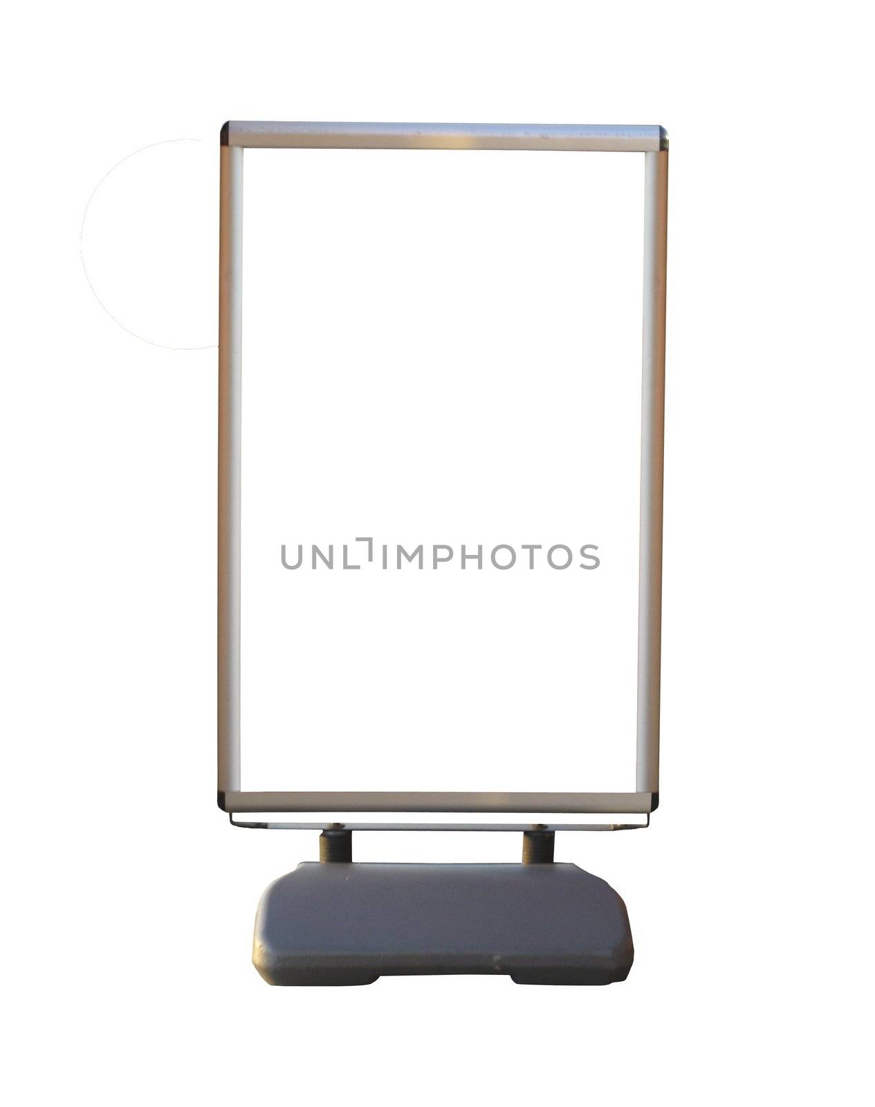 free standing sign with blank white space for copy type text