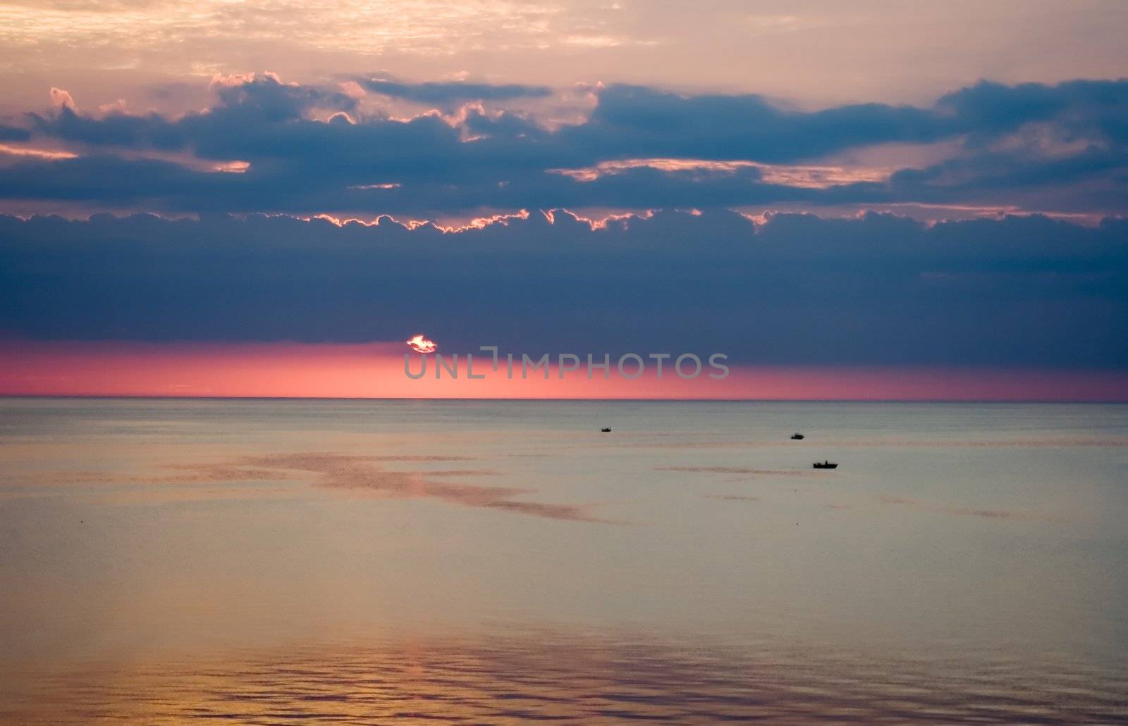 colorful sunset in Petoskey Michigan during the summer