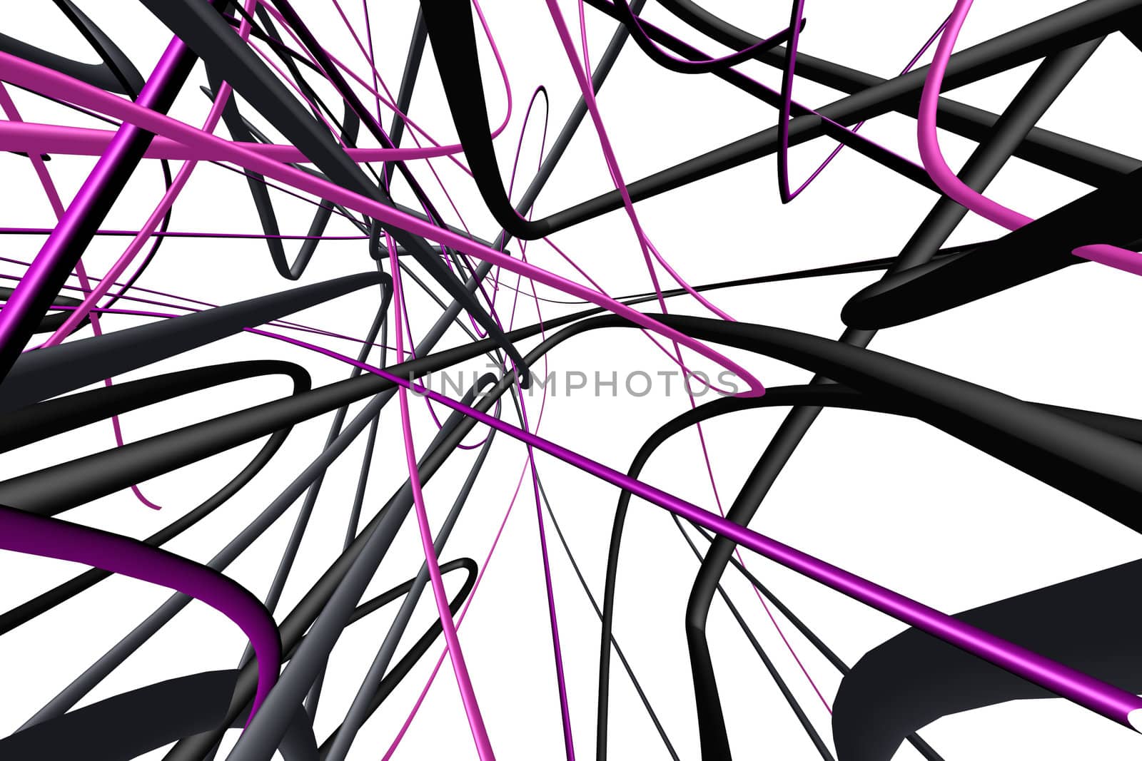 3D abstract lines on a white background. Great for backgrounds or design elements.