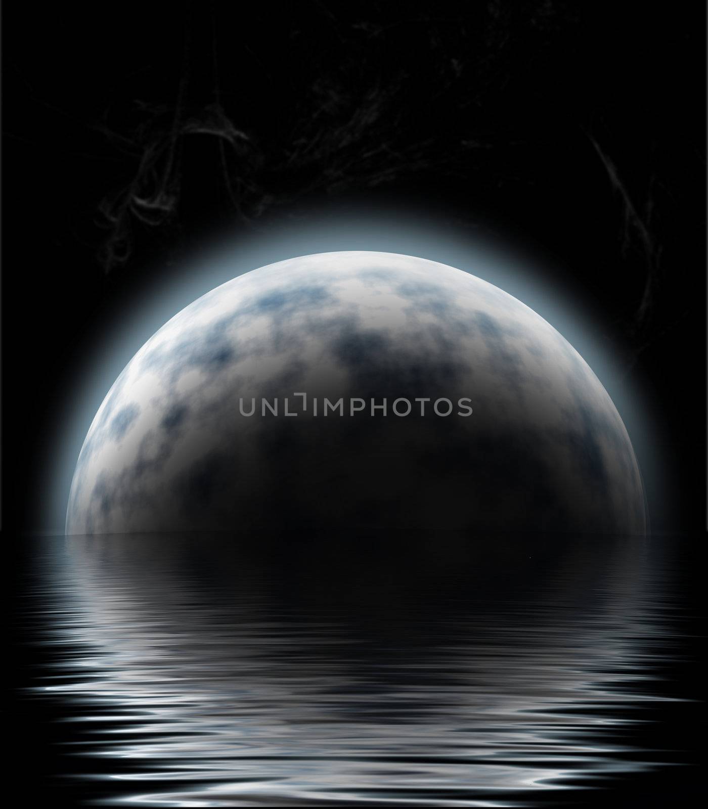 moon over water by snokid