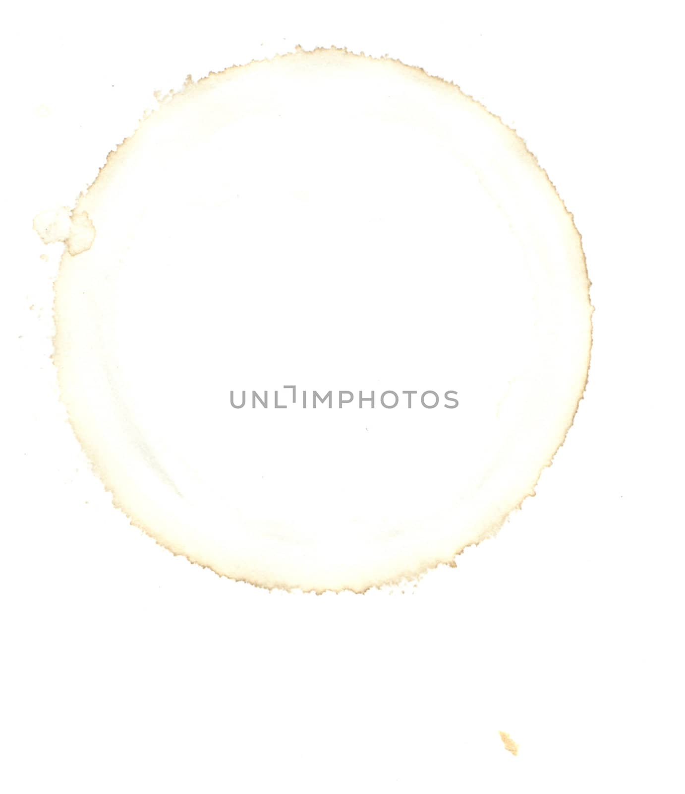 Coffee stain on a white background. Scanned at high quality.