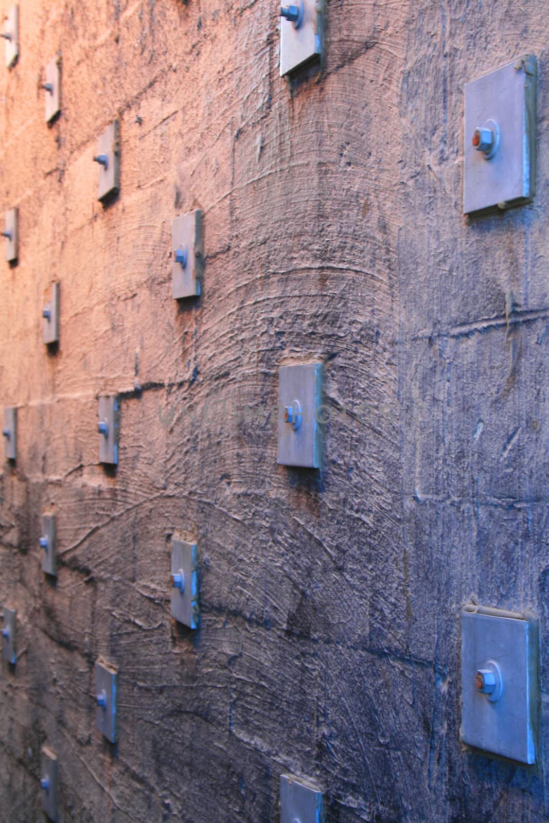 Close up of a brickwall showing unique pattern.
