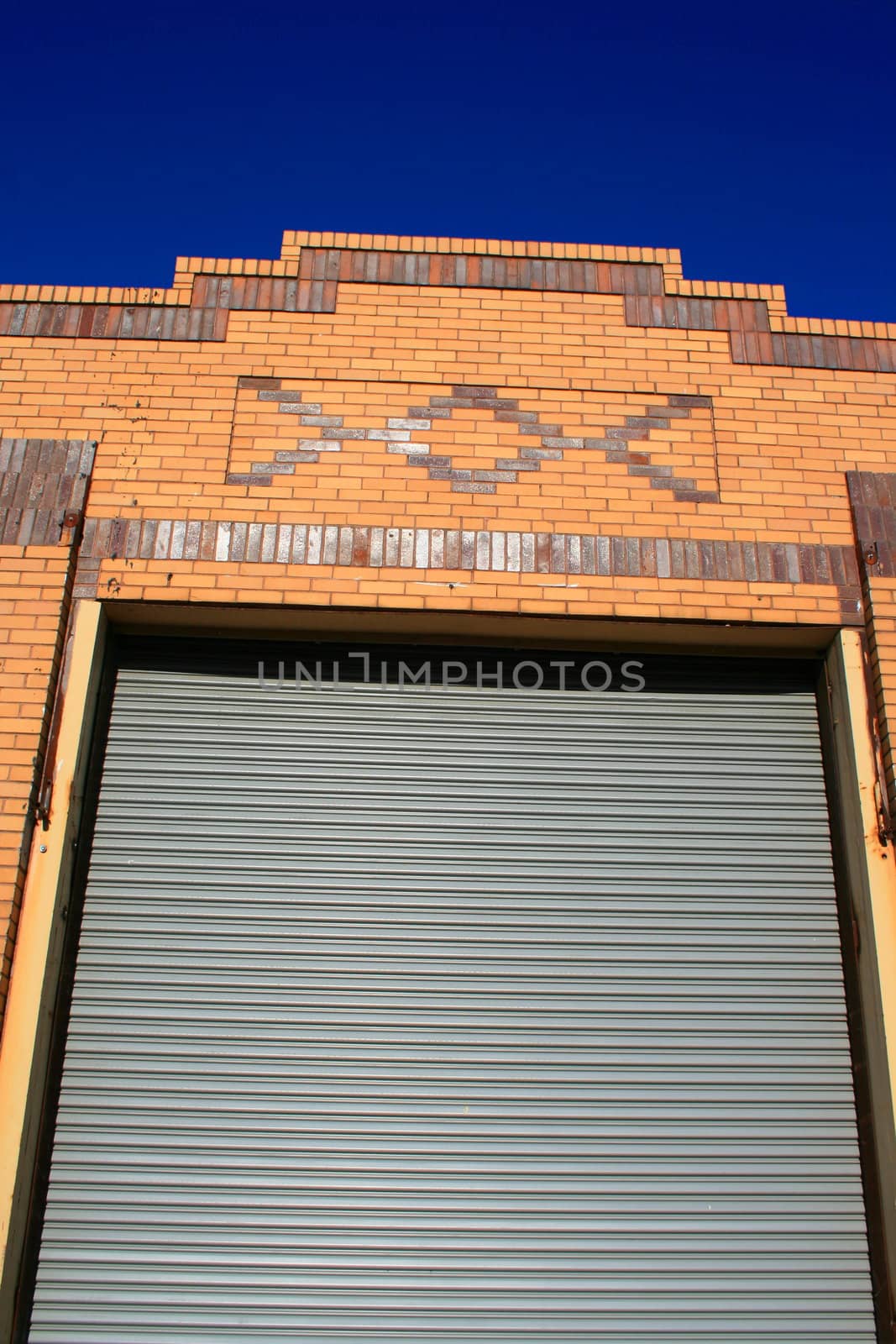 Close up of an old warehouse.
