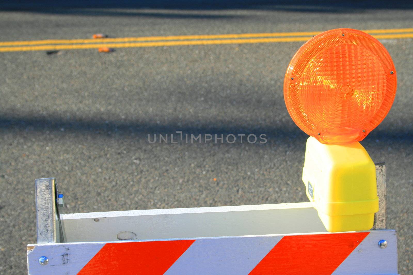 Warning road sign close up.
