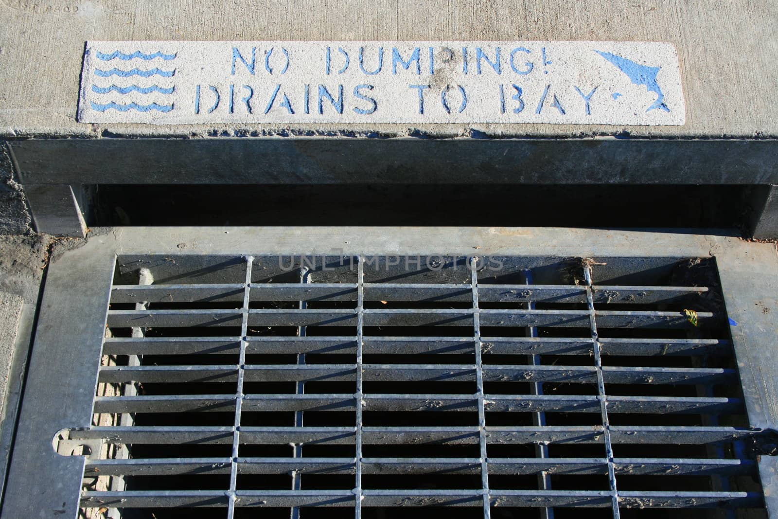 No Dumping Drains to Bay Sign by MichaelFelix