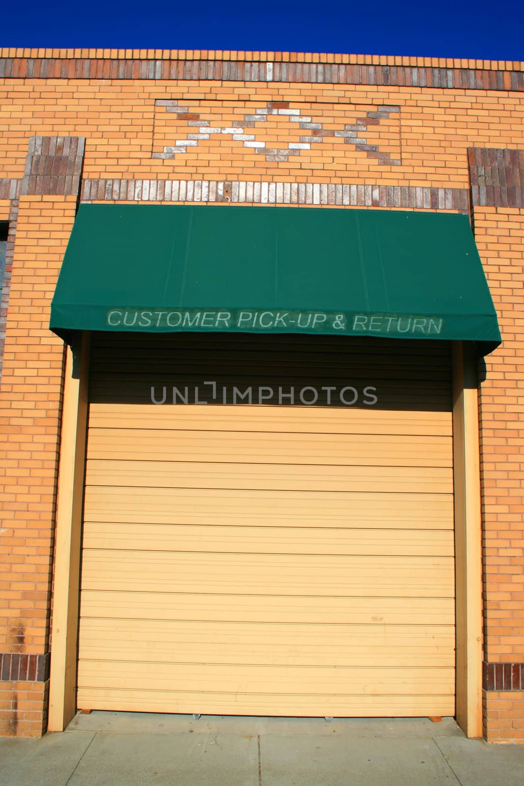 Close up of an old warehouse.
