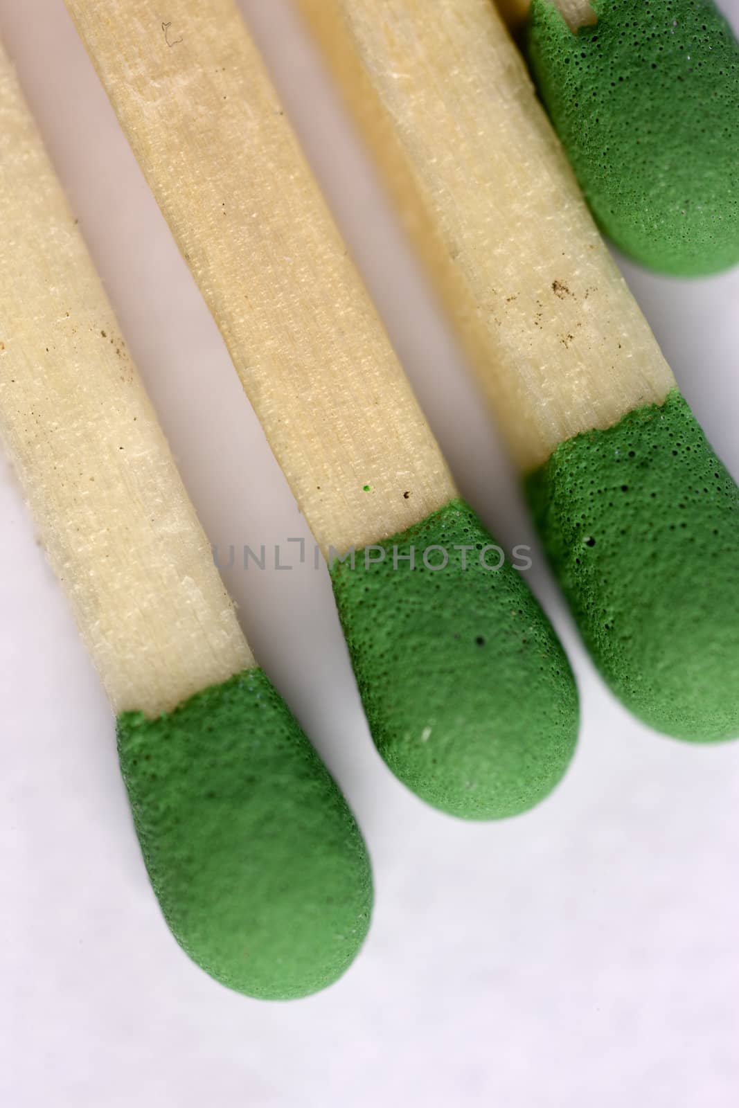 Detailed macro shot of a few matches.