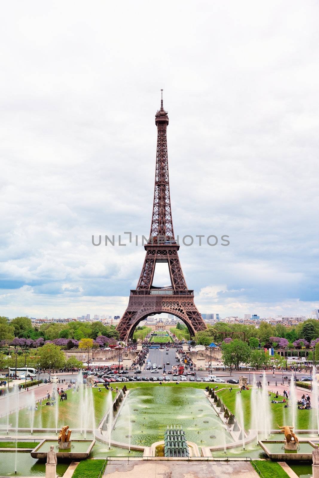 Eiffel tower on Champ de Mars in Paris