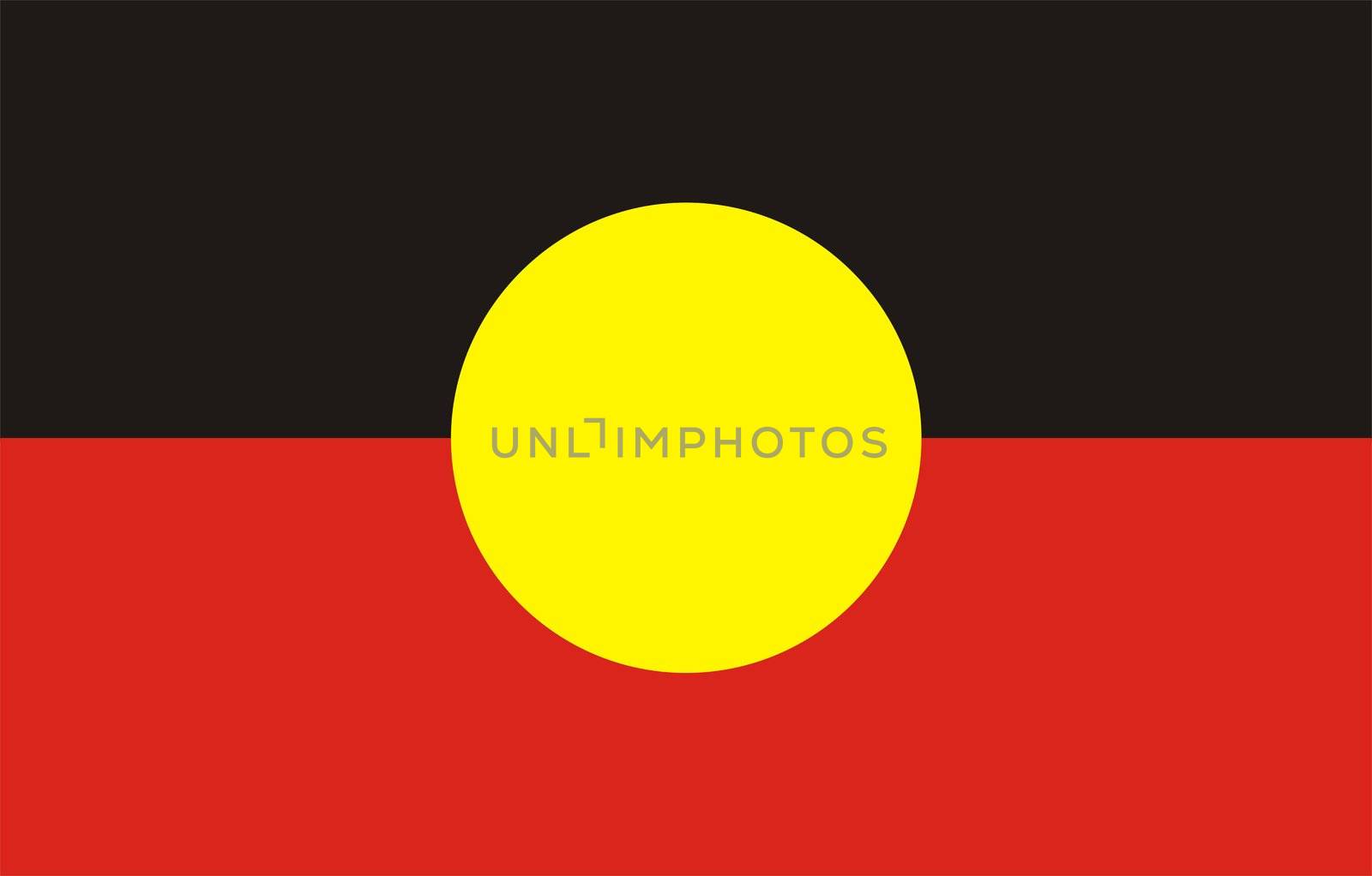 2D illustration of the flag of Aboriginal