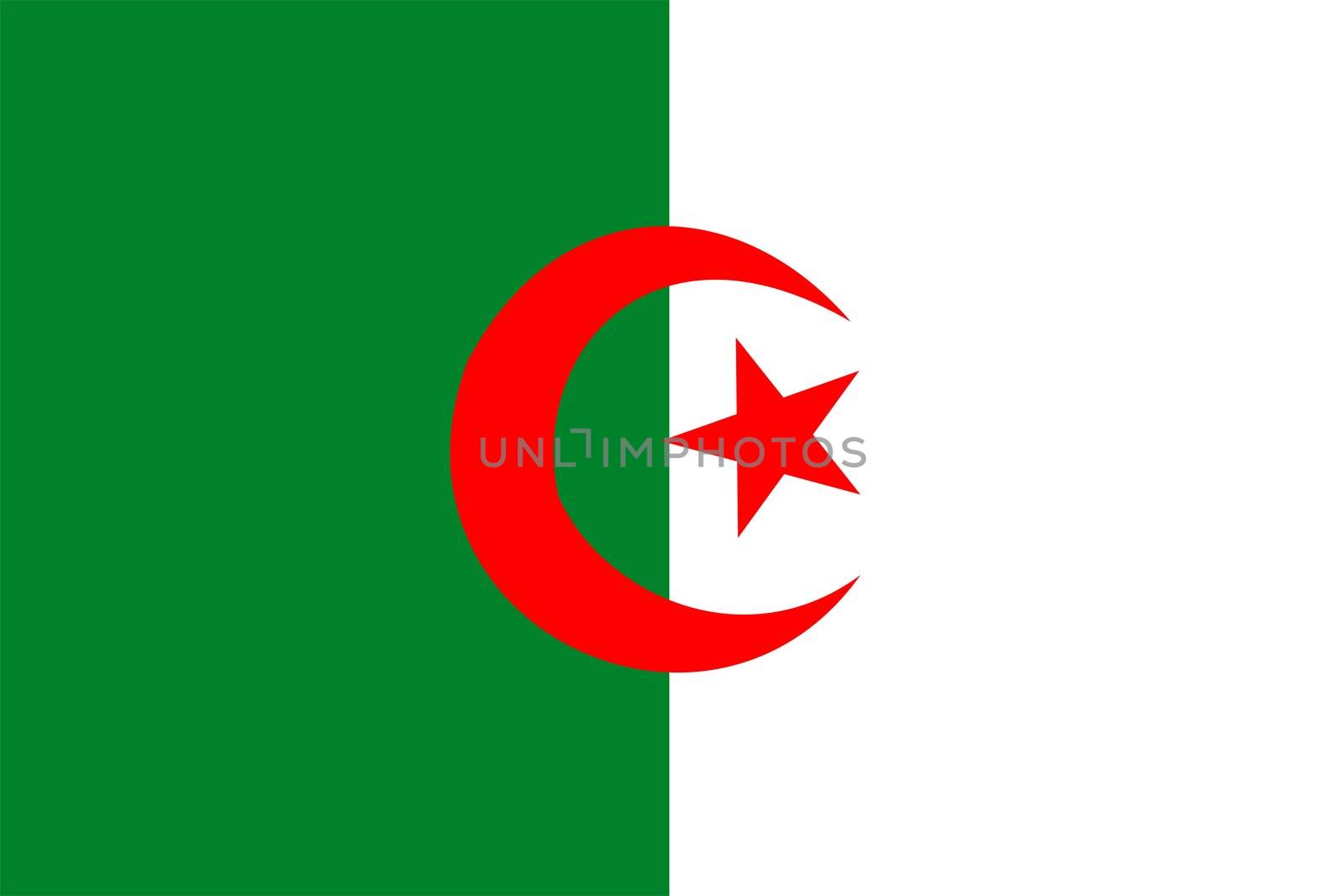 2D illustration of the flag of Algeria vector