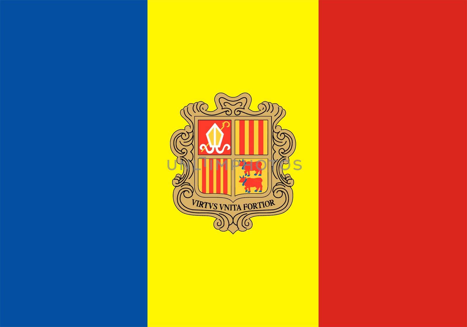 2D illustration of the flag of Andorra