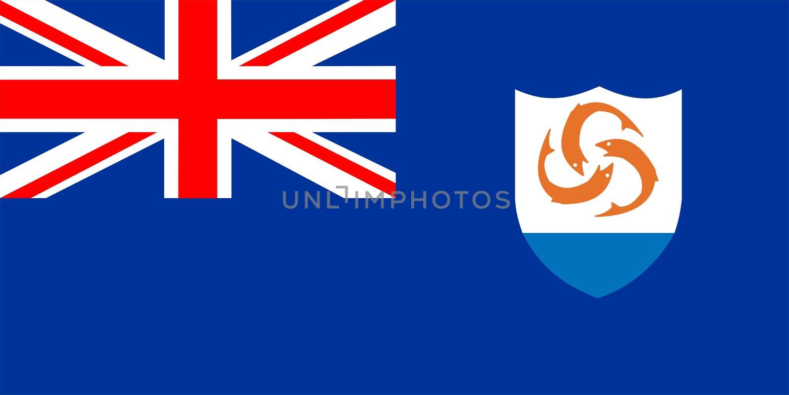 2D illustration of the flag of Anguilla vector
