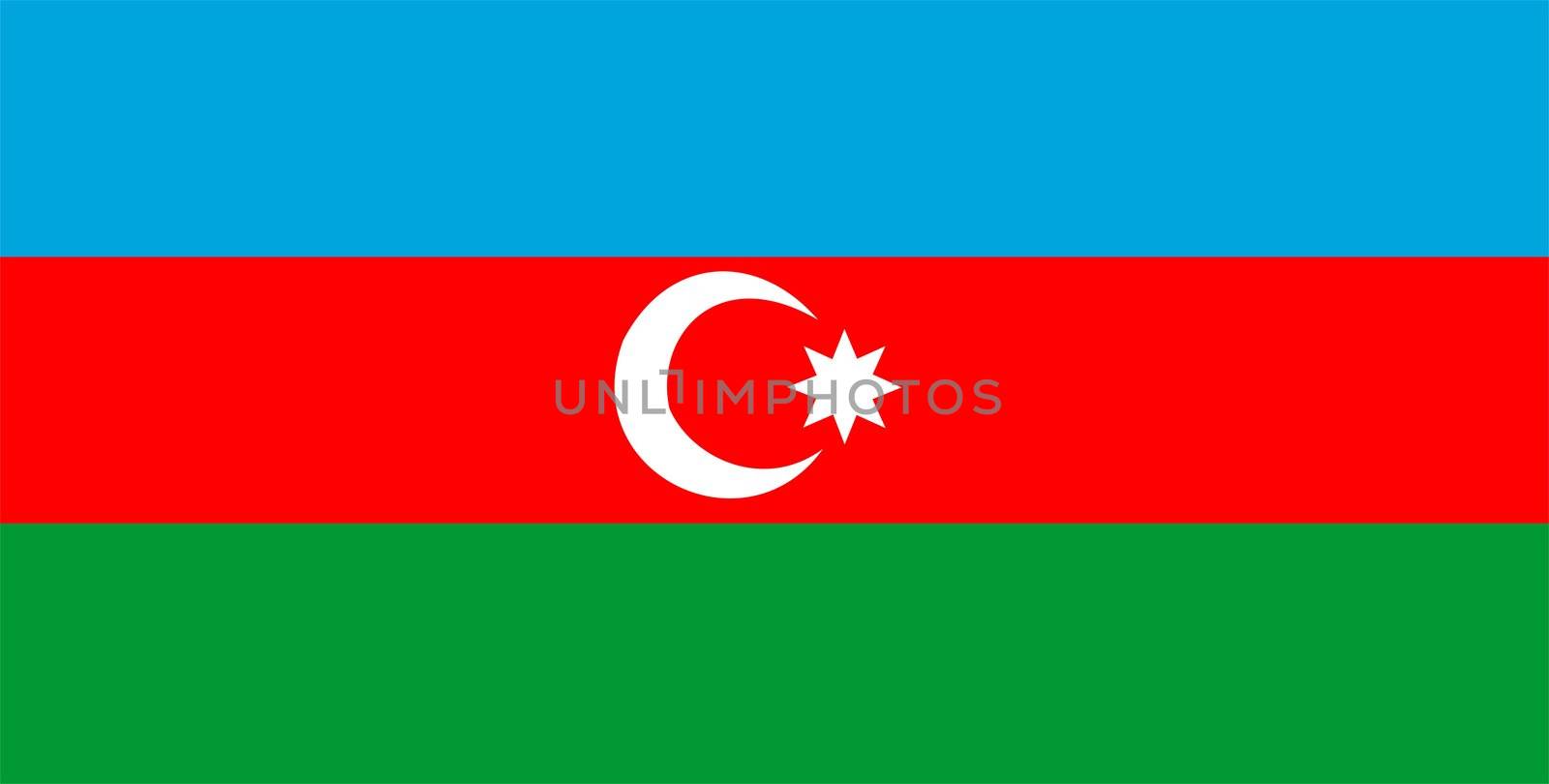 2D illustration of the flag of Azerbaijan vector