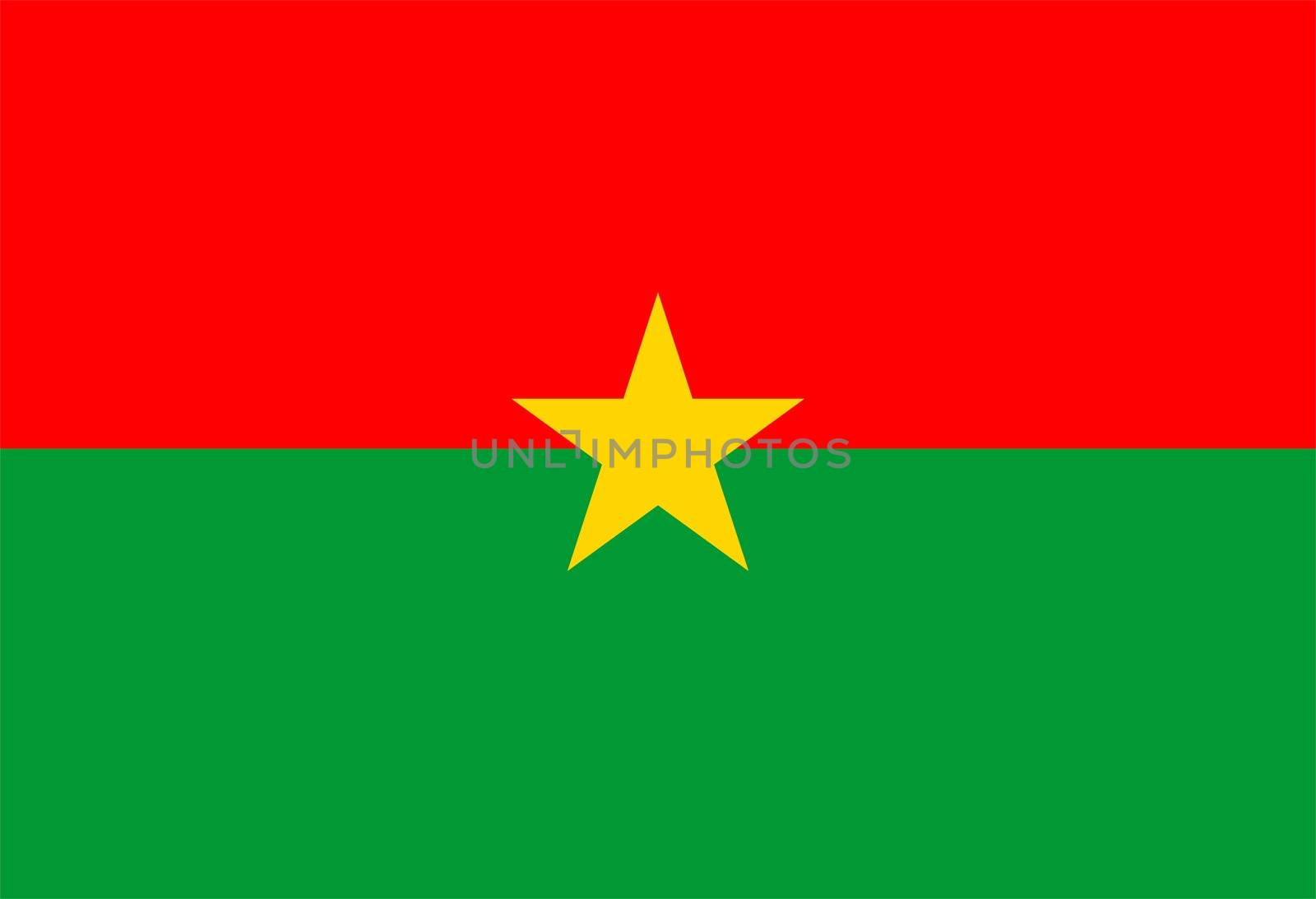 2D illustration of the flag of Burkina Faso vector