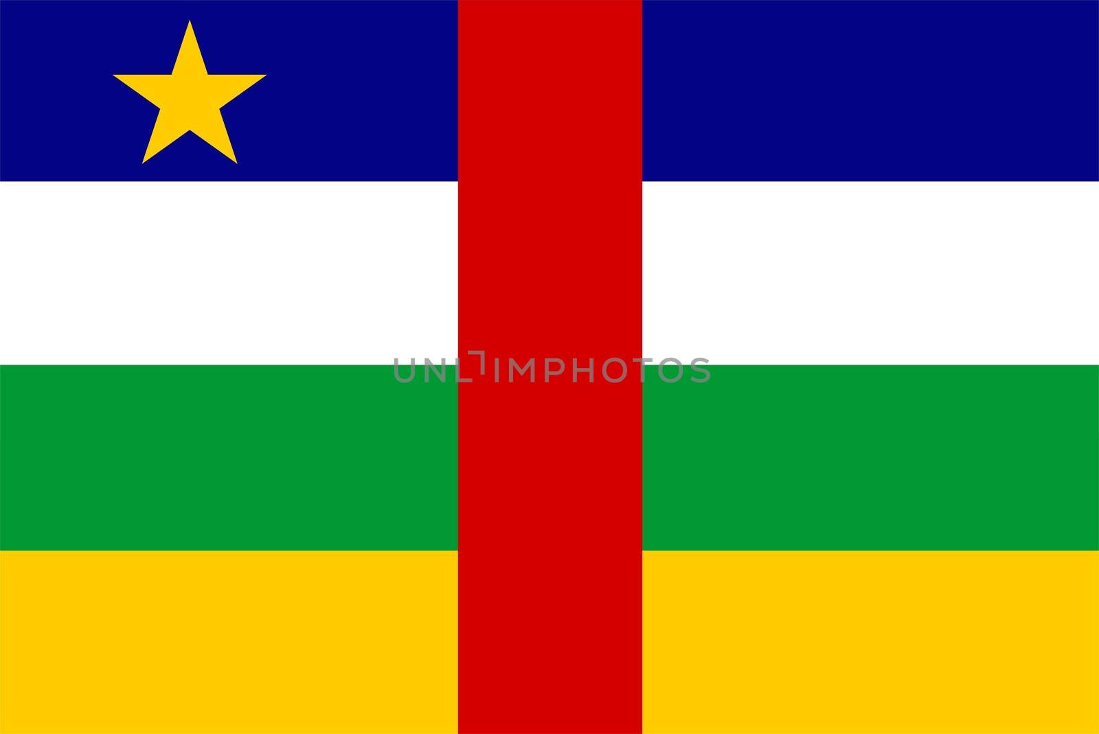 2D illustration of the flag of Central African Republic vector