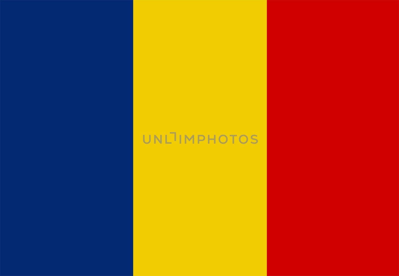 Flag of Chad national country symbol illustration